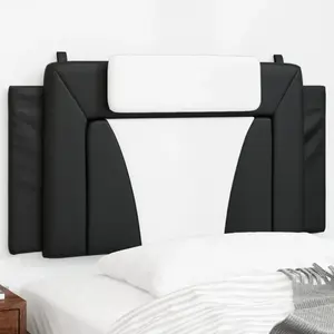vidaXL Coussin de tête de lit noir et blanc 100 cm similicuir pas cher