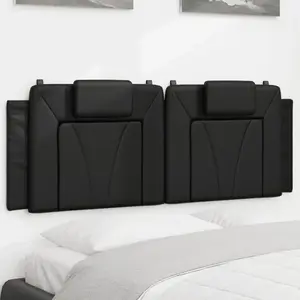 vidaXL Coussin de tête de lit noir 120 cm similicuir pas cher