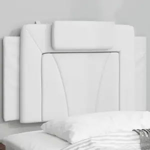 vidaXL Coussin de tête de lit blanc 90 cm similicuir pas cher