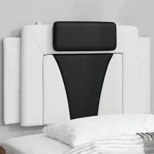 vidaXL Coussin de tête de lit noir et blanc 90 cm similicuir pas cher