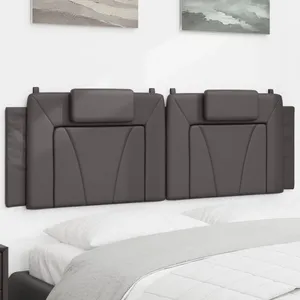 vidaXL Coussin de tête de lit gris 160 cm similicuir pas cher