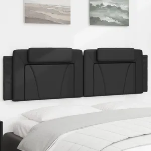 vidaXL Coussin de tête de lit noir 180 cm similicuir pas cher