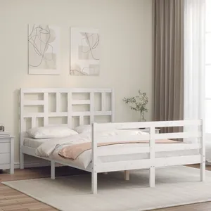 vidaXL Cadre de lit avec lumières LED chêne fumé 150x200 cm pas cher