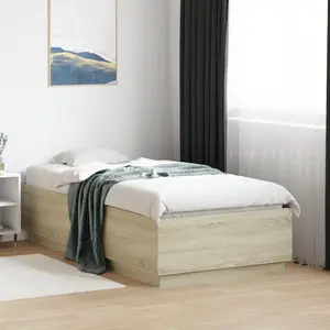 vidaXL Vidaxl Cadre De Lit Sans Matelas Chêne Sonoma 75x190 Cm pas cher