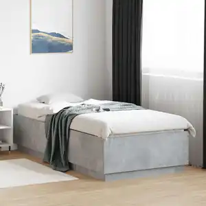 vidaXL Vidaxl Cadre De Lit Sans Matelas Gris Béton 100x200 Cm pas cher
