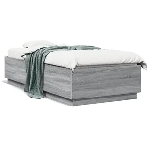 VidaXL Bedframe bewerkt hout grijs sonoma eikenkleurig 100x200 cm3209721 pas cher