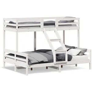 Comparateur de prix : vidaXL Lit superposé 80x200/140x200 cm blanc bois de pin massif