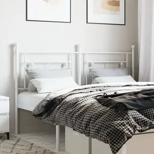 vidaXL Tête de lit métal blanc 150 cm pas cher