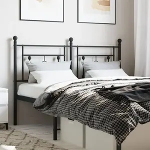 vidaXL Tête de lit métal noir 140 cm pas cher