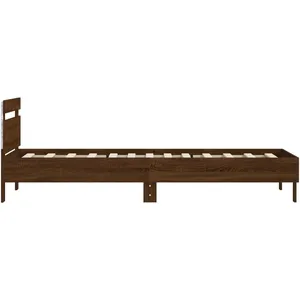 vidaXL Cadre de lit tête de lit et lumières LED chêne marron 100x200cm pas cher