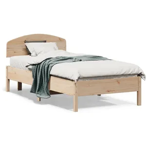 vidaXL Cadre de lit avec tête de lit 75x190 cm bois de pin massif pas cher