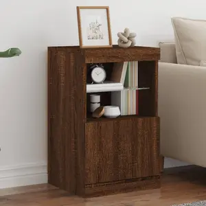 vidaXL Buffet avec lumières LED chêne marron 41x37x67 cm pas cher