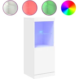 Comparateur de prix : vidaXL Buffet avec lumières LED blanc 41x37x100 cm