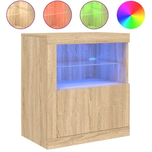 vidaXL Buffet avec lumières LED chêne sonoma 60,5x37x67 cm