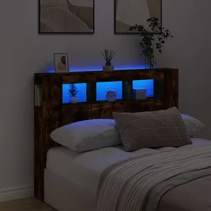 Comparateur de prix : vidaXL Tête de lit à LED chêne fumé 140x18,5x103,5cm bois d'ingénierie