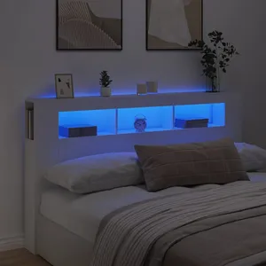 Comparateur de prix : vidaXL Tête de lit à LED blanc 180x18,5x103,5 cm bois d'ingénierie