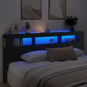 Comparateur de prix : vidaXL Tête de lit à LED noir 220x18,5x103,5 cm bois d'ingénierie