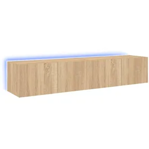 Comparateur de prix : vidaXL Meubles TV muraux lumières LED 2 pcs chêne sonoma 80x35x31 cm