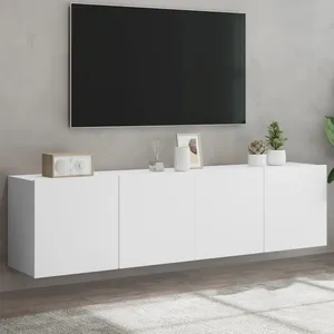 vidaXL Meubles TV muraux 2 pcs blanc 80x30x41 cm pas cher