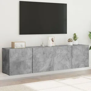 vidaXL Meubles TV muraux 2 pcs gris béton 80x30x41 cm pas cher
