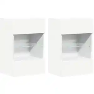 Comparateur de prix : vidaXL Meubles TV muraux avec lumières LED 2 pcs blanc 40x30x60,5 cm