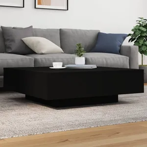 vidaXL Table basse noir 100x100x31 cm bois d'ingénierie pas cher