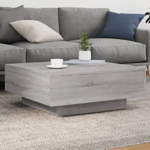 vidaXL Table basse sonoma gris 80x80x31 cm bois d'ingénierie pas cher