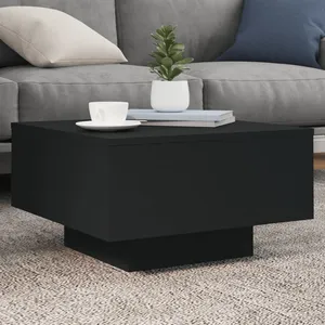 vidaXL Table basse noir 55x55x31 cm bois d'ingénierie pas cher