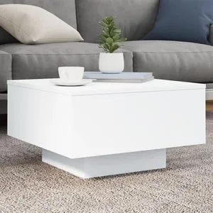 Comparateur de prix : vidaXL Table basse blanc 55x55x31 cm bois d'ingénierie