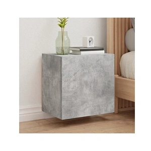 vidaXL Meuble TV mural gris béton 40,5x30x40 cm bois d'ingénierie pas cher