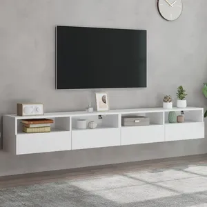 Comparateur de prix : vidaXL Meubles TV muraux 2 pcs blanc 100x30x30 cm bois d'ingénierie