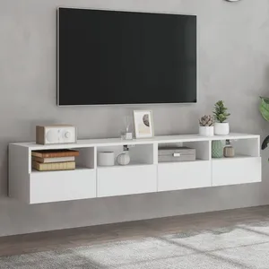 Comparateur de prix : vidaXL Meubles TV muraux 2 pcs blanc 80x30x30 cm bois d'ingénierie
