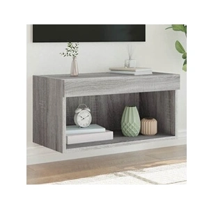 vidaXL Meuble TV avec lumières LED sonoma gris 60x30x30 cm pas cher