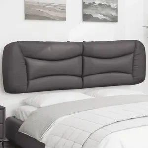 vidaXL Coussin de tête de lit gris 180 cm similicuir pas cher