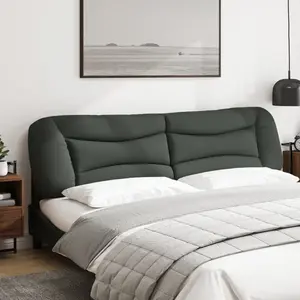 vidaXL Coussin de tête de lit gris foncé 200 cm tissu pas cher