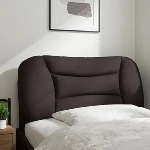vidaXL Coussin de tête de lit marron foncé 90 cm tissu pas cher