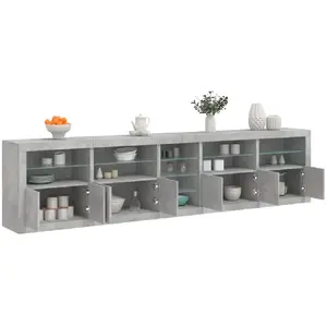 Comparateur de prix : vidaXL Buffet avec lumières LED gris béton 283x37x67 cm