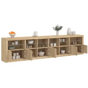 Comparateur de prix : vidaXL Buffet avec lumières LED chêne sonoma 283x37x67 cm