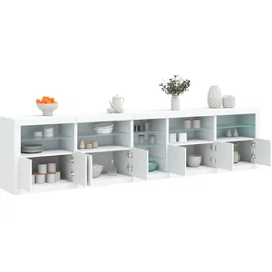 Comparateur de prix : vidaXL Buffet avec lumières LED blanc 283x37x67 cm