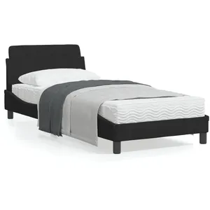 vidaXL Cadre de lit avec tête de lit Noir 90x190 cm Velours pas cher