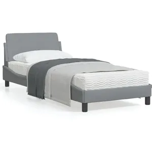 vidaXL Cadre de lit avec tête de lit Gris clair 90x190 cm Tissu pas cher