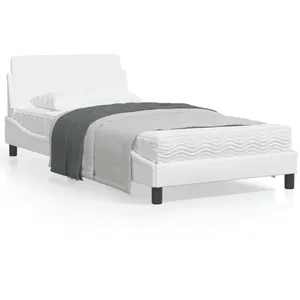 vidaXL Cadre de lit avec tête de lit Blanc 100x200 cm Similicuir pas cher