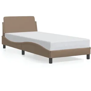 vidaXL Cadre de lit avec tête de lit Cappuccino 90x190 cm Similicuir pas cher