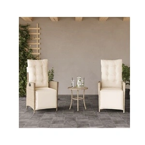 vidaXL Chaises inclinables de jardin lot de 2 avec repose-pied rotin pas cher