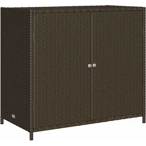 vidaXL Armoire de rangement de jardin marron 83x45x76cm résine tressée pas cher