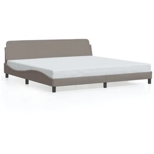 vidaXL Cadre de lit avec tête de lit Taupe 200x200 cm Tissu pas cher