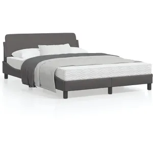 vidaXL Cadre de lit avec tête de lit Gris 140x200 cm Similicuir pas cher