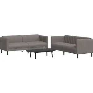 vidaXL Ensemble de canapés 2 pcs taupe tissu pas cher