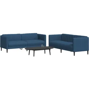 vidaXL Ensemble de canapés 2 pcs bleu tissu pas cher