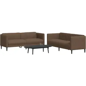 vidaXL Ensemble de canapés 2 pcs marron tissu pas cher